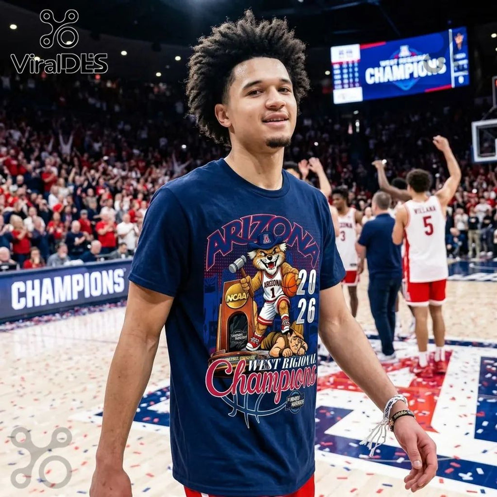 Arizona Wildcats 2026 West Regional Champions March Madness T-Shirt