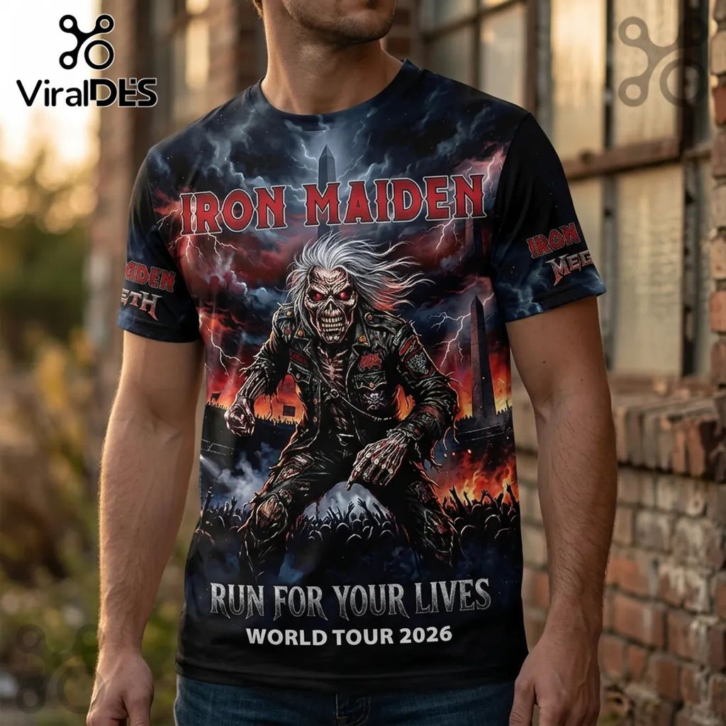 Iron Maiden Megadeth Run For Your Lives 2026 Tour T-Shirt