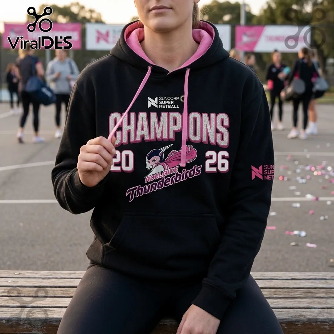 Adelaide Thunderbirds 3X Champions 2026 Black Hoodie