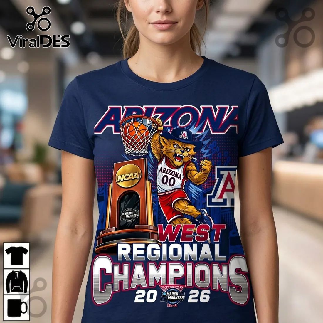 Arizona Wildcats 2026 NCAA West Regional Champions Basketball T-Shirt