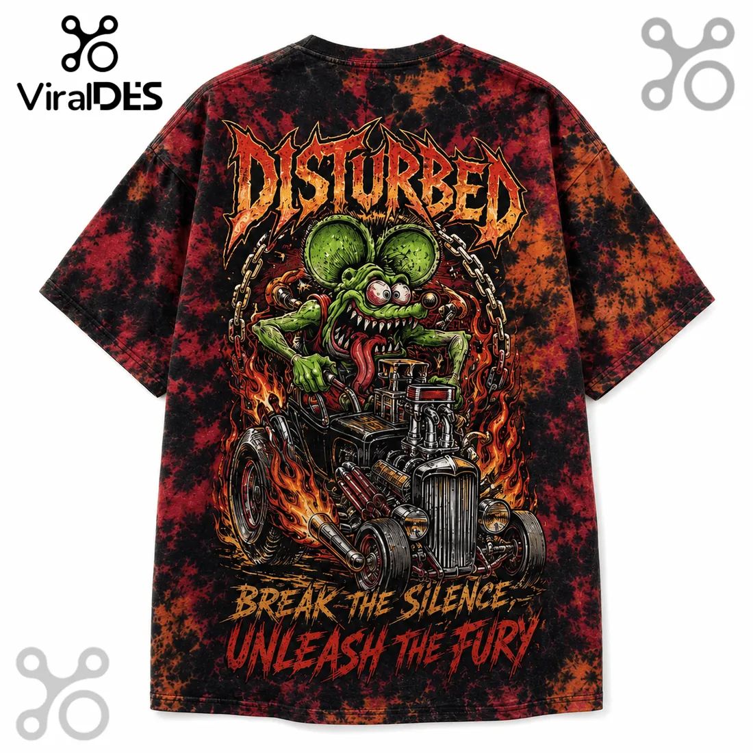 Disturbed Rat Hot Rod Premium Tie Dye T-Shirt