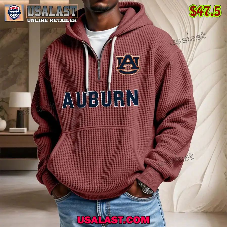 Auburn Tigers Waffle Half Zip Hoodie