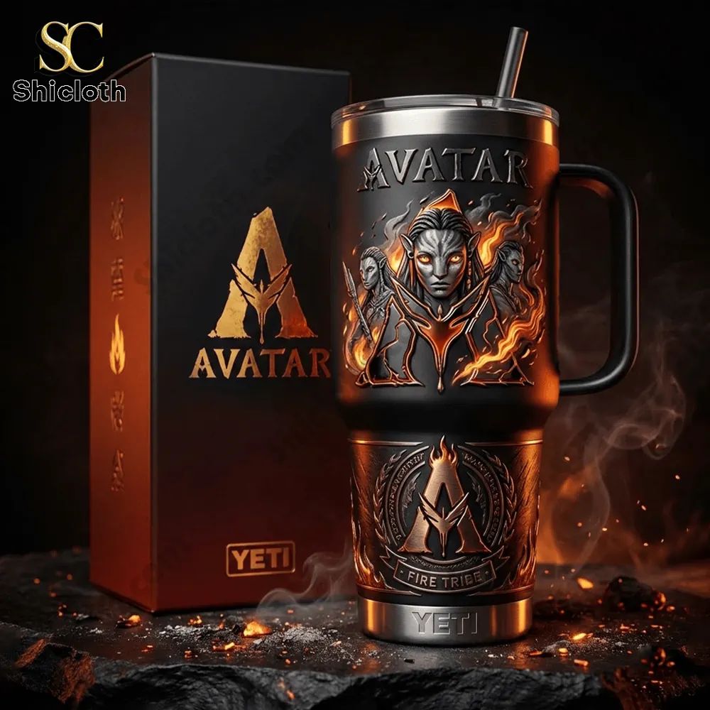 Avatar 3 Fire And Ash 40oz Yeti Tumbler With Handle