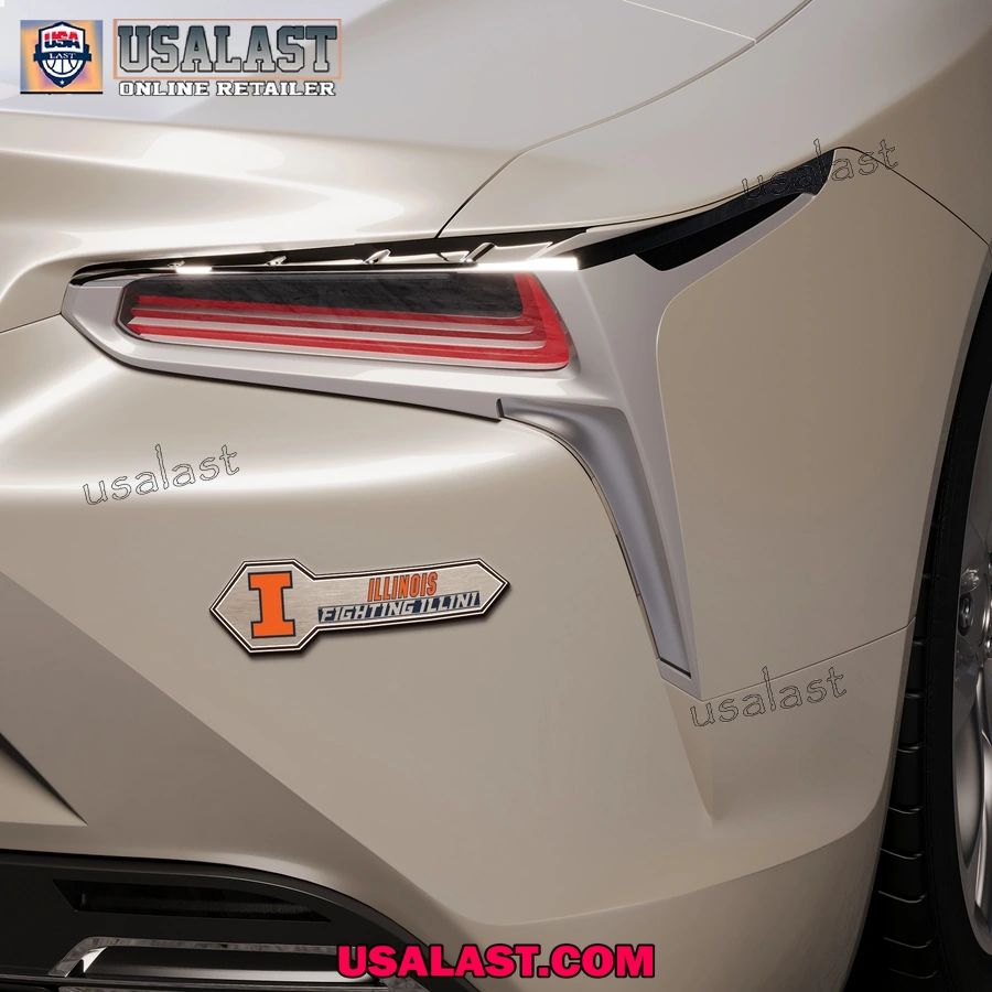 Illinois Fighting Illini Edition 3D Car Badge Sticker