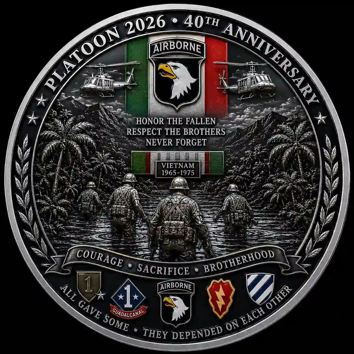 PLATOON VIETNAM 1965-1975 40th Anniversary Memorial Coin