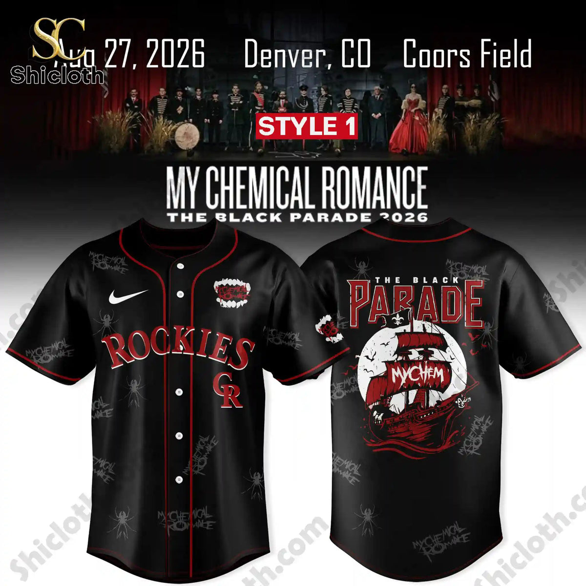 Colorado Rockies x My Chemical Romance The Black Parade 2026 Jersey