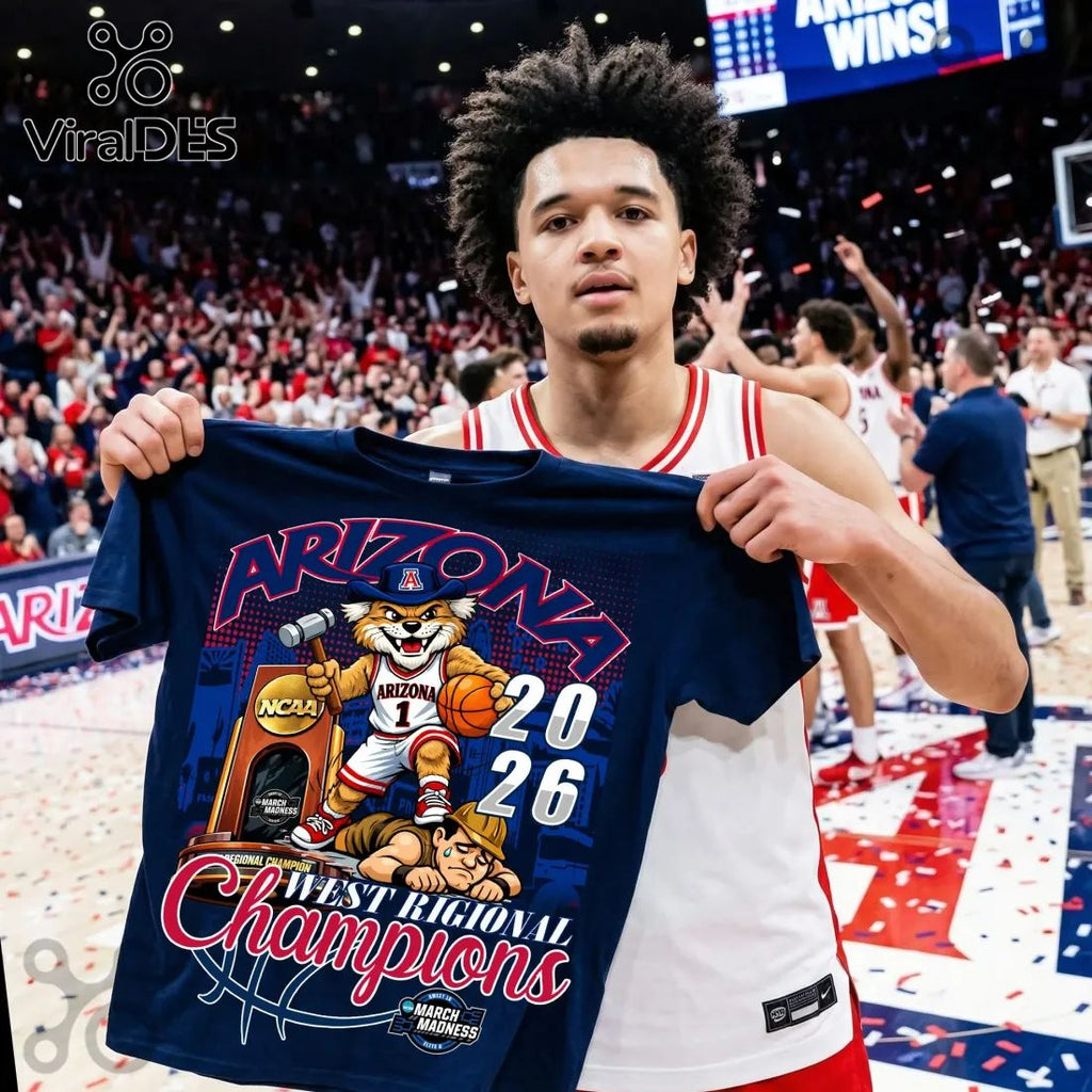 Arizona Wildcats 2026 West Regional Champions March Madness T-Shirt