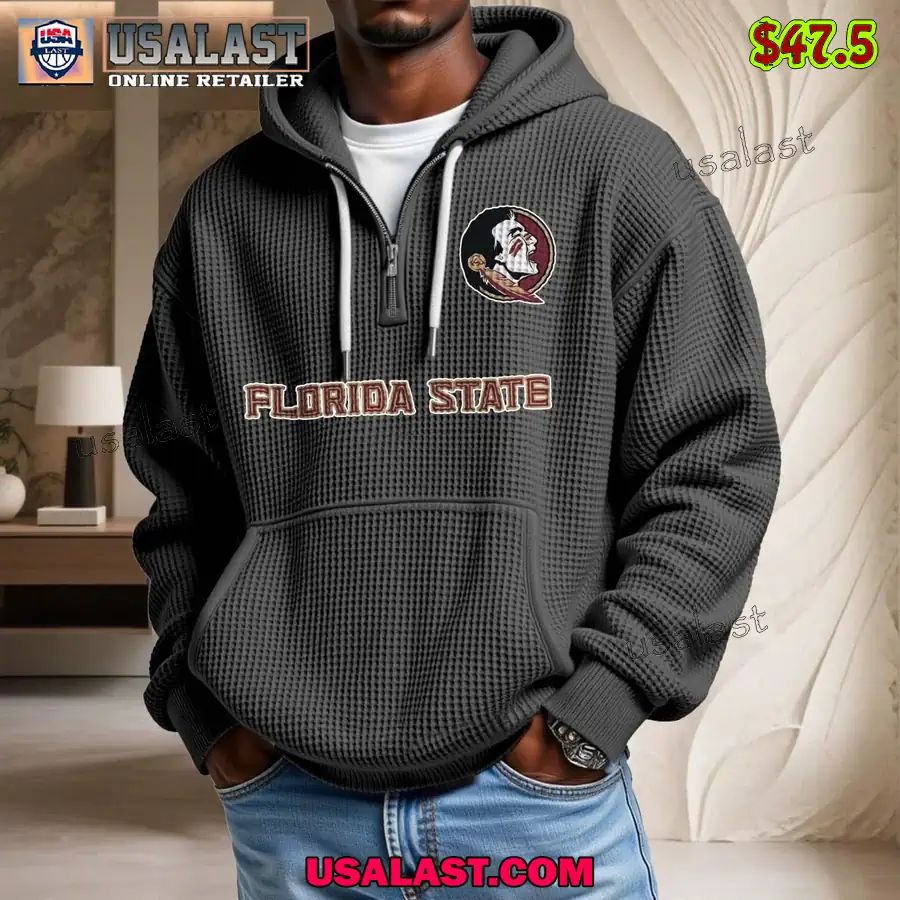 Florida State Seminoles Waffle Half Zip Hoodie