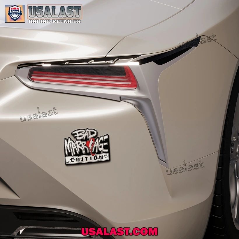 Bad Marriage Rock Edition 3D Engraved Car Emblem Sticker