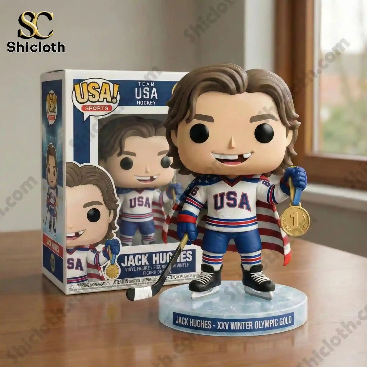 Jack Hughes XXV Winter Olympic Gold Pop! Figure Dolls