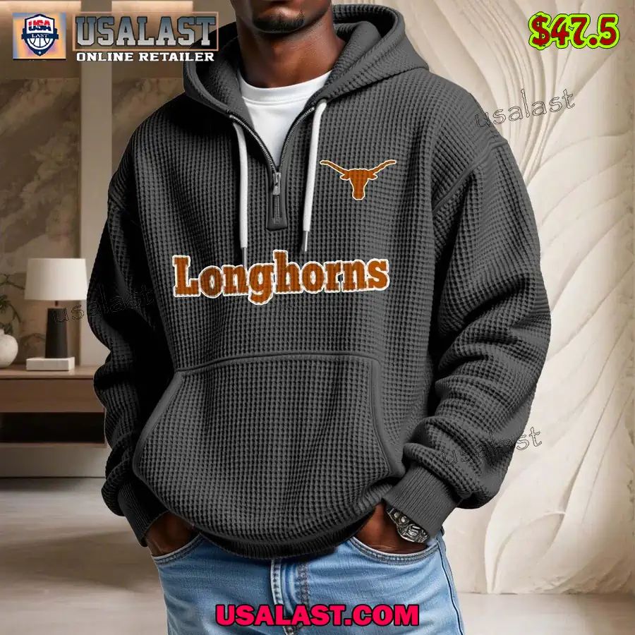 Texas Longhorns Waffle Half Zip Hoodie