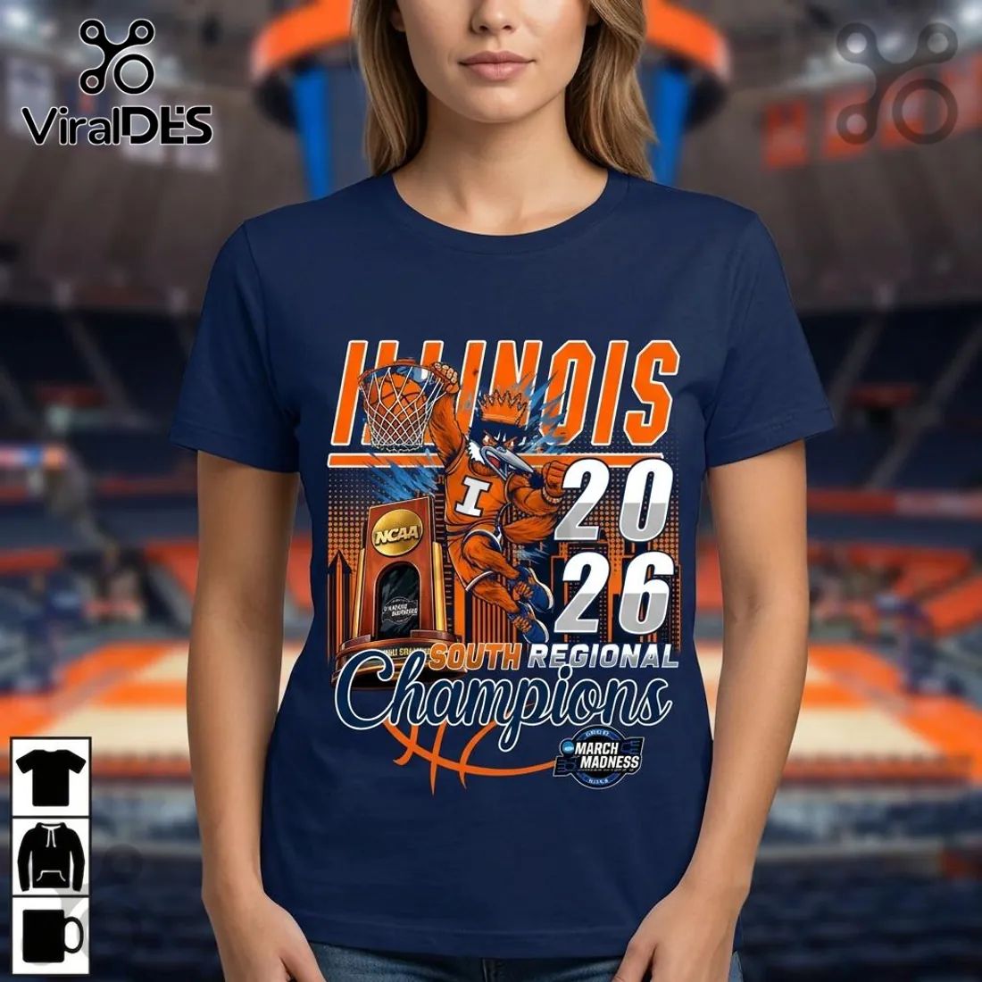 Illinois Basketball South Regional Champions March Madness T-Shirt