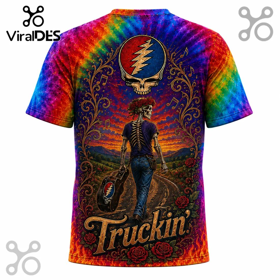 Grateful Dead Jerry Garcia Rainbow T-Shirt
