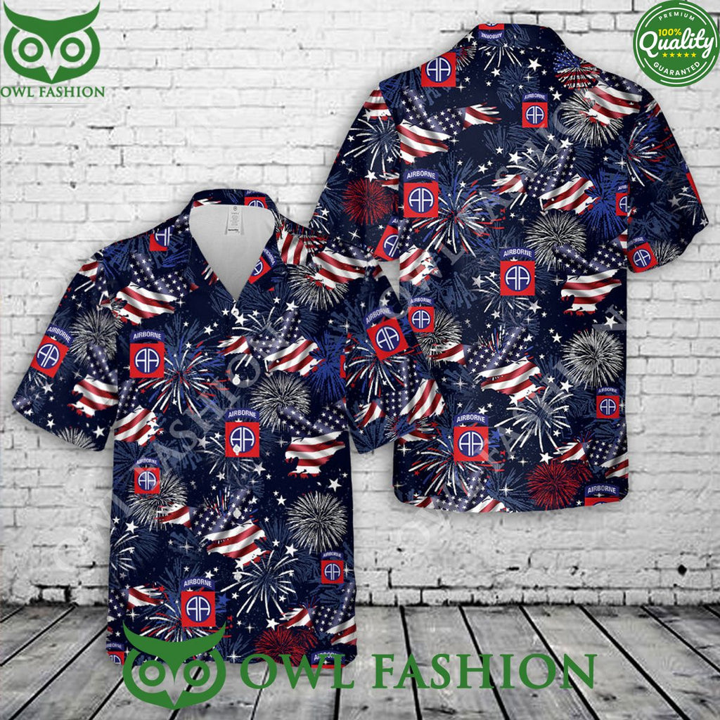 US Army 82nd Airborne Division Paratrooper 4th Of July Hawaiian Shirt