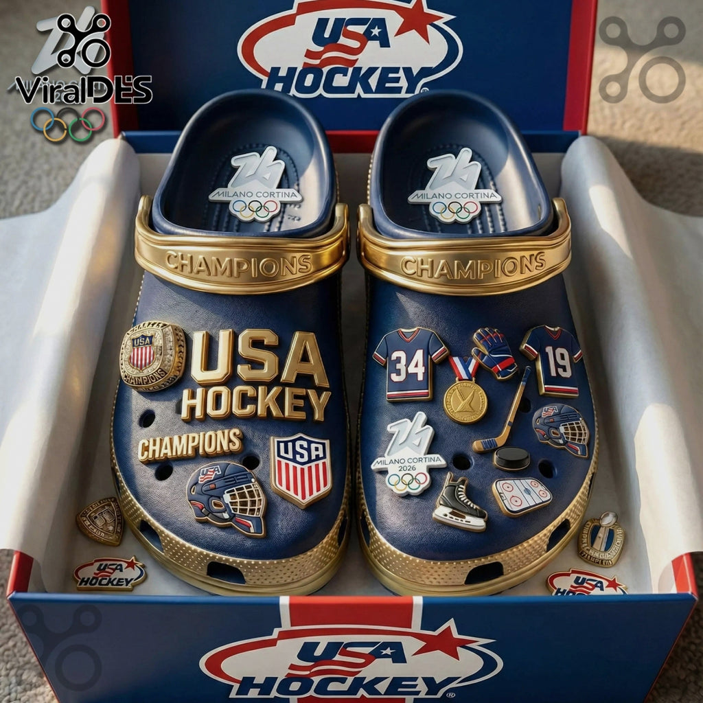 USA Hockey Champions 2026 Olympics Commemorative Clogs