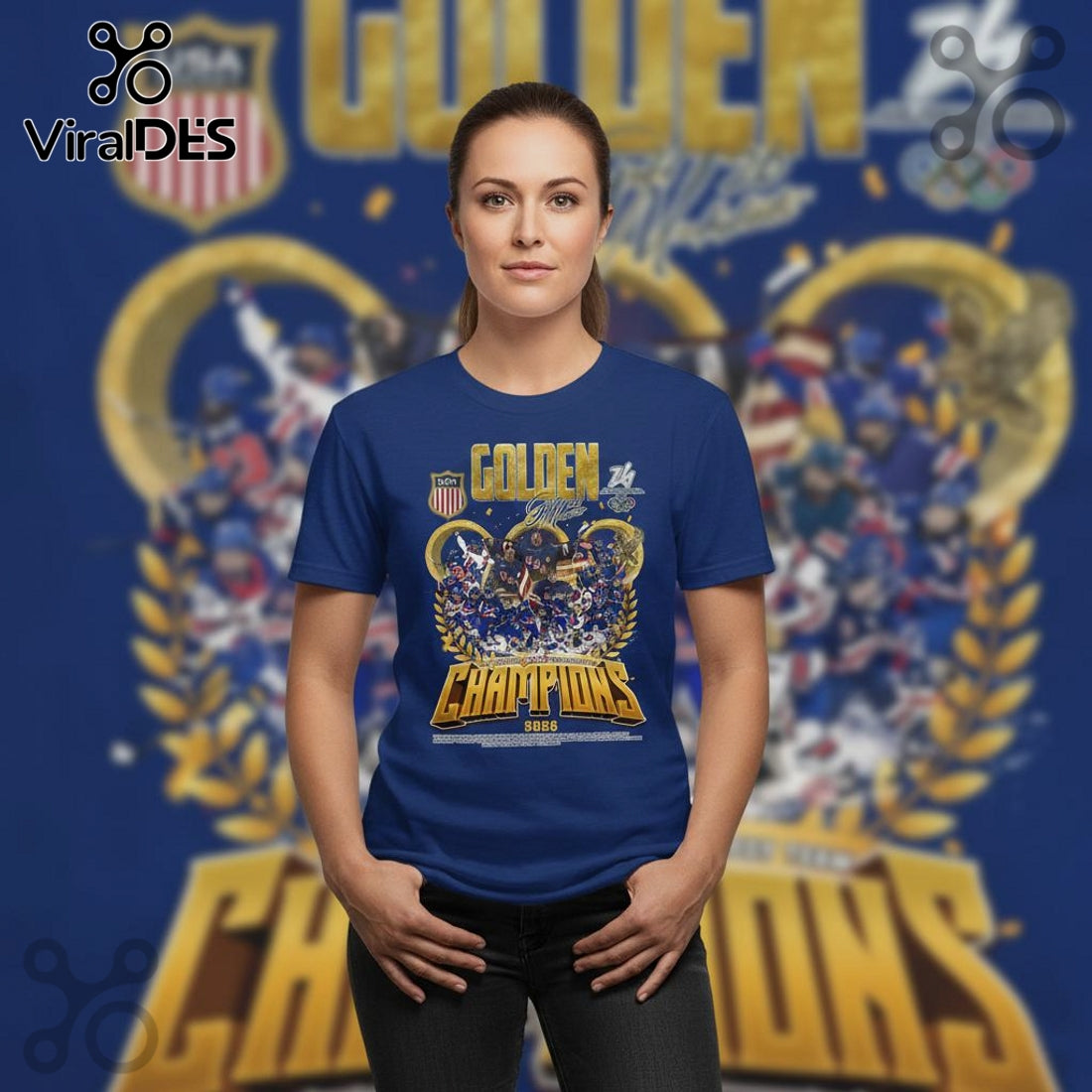 USA Hockey Golden Champions 2026 Olympic Women’s Ice Hockey Team T-Shirt