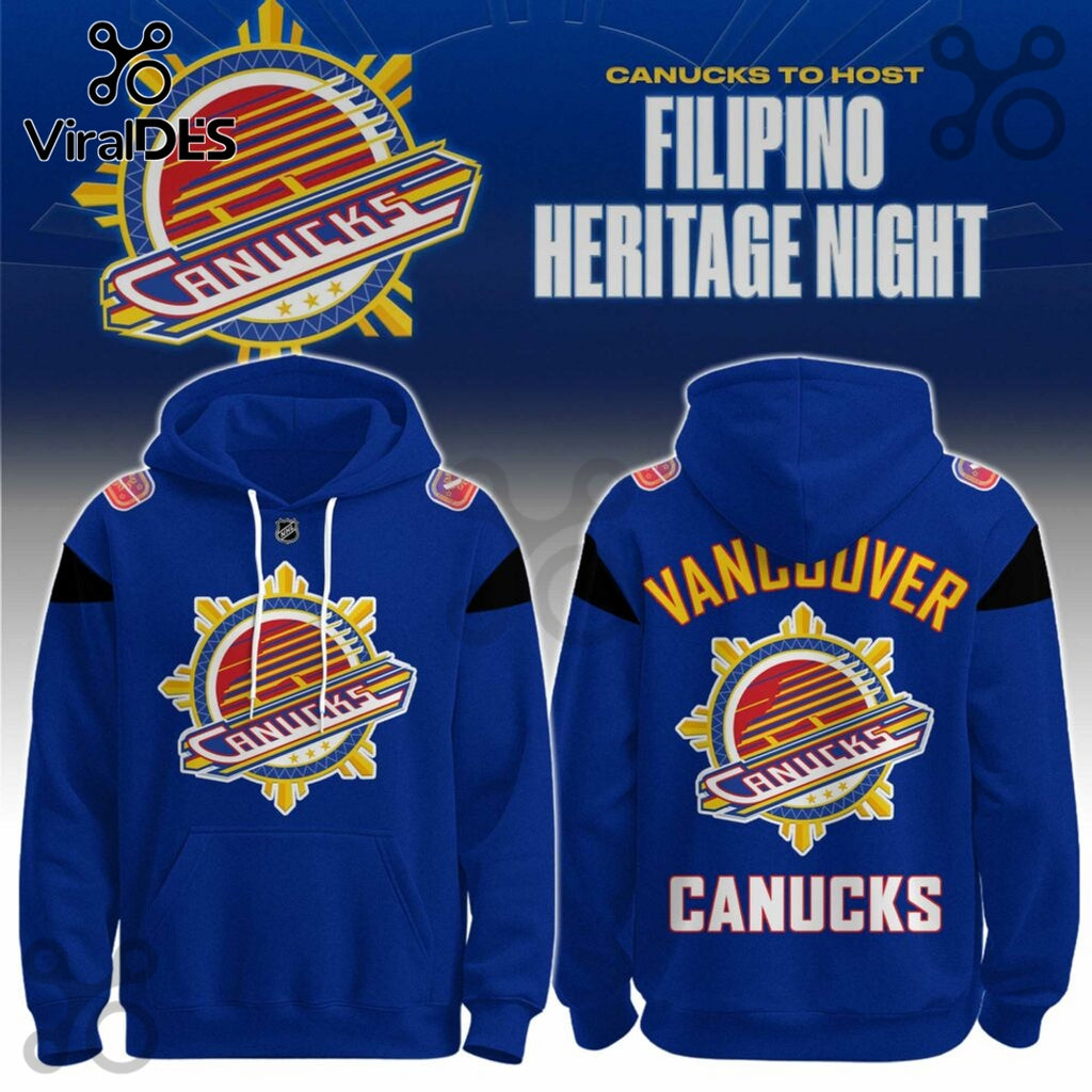 Vancouver Canucks Filipino Heritage 2026 Hoodie And Cap