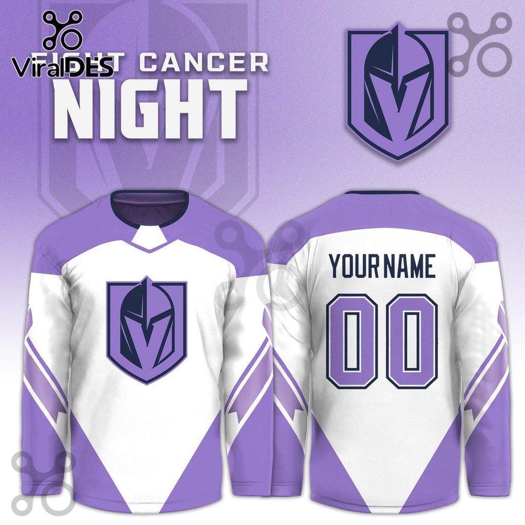 Vegas Golden Knights Hockey Fights Cancer Purple Jersey Limited Edition