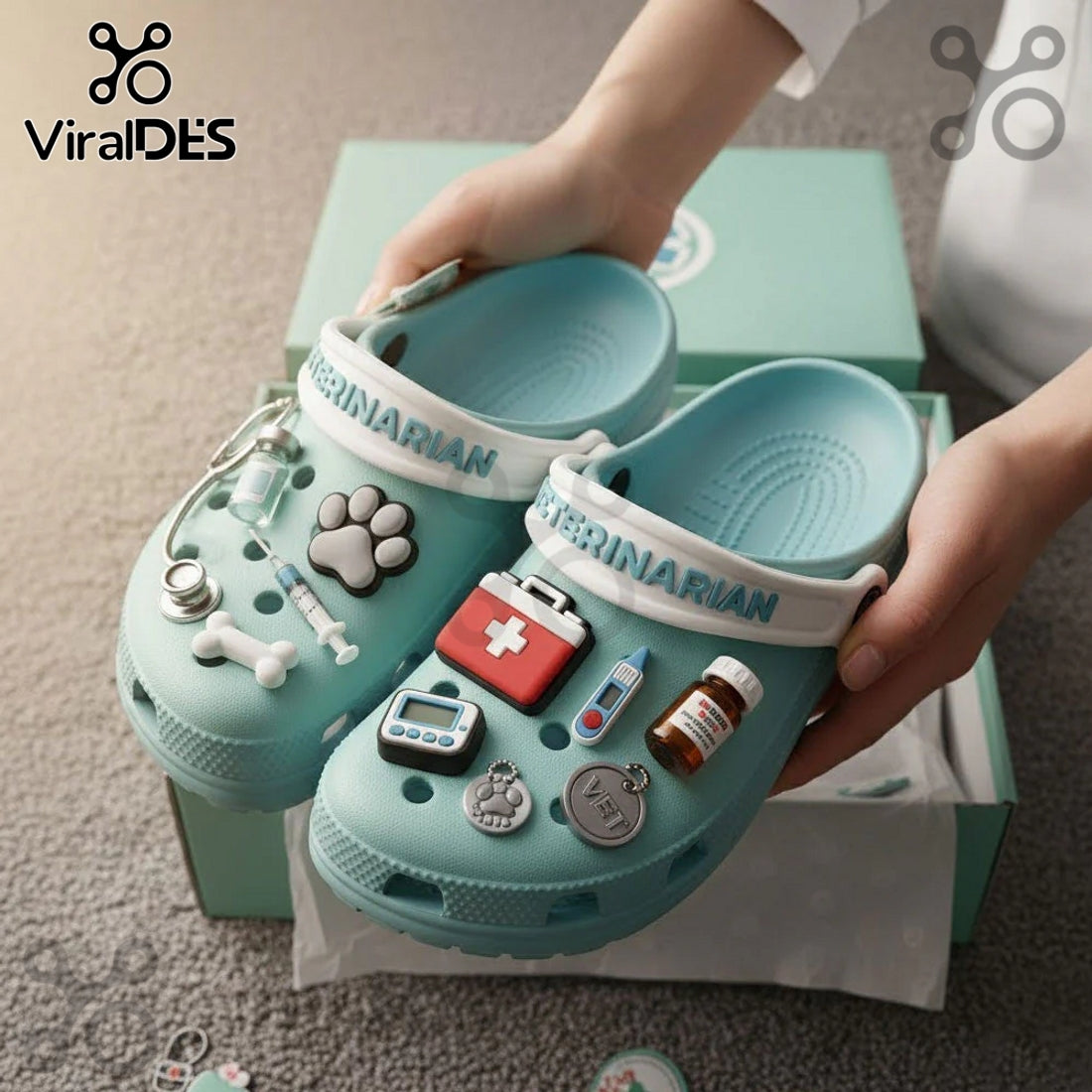 Veterinarian Premium Crocs Clogs With Charms