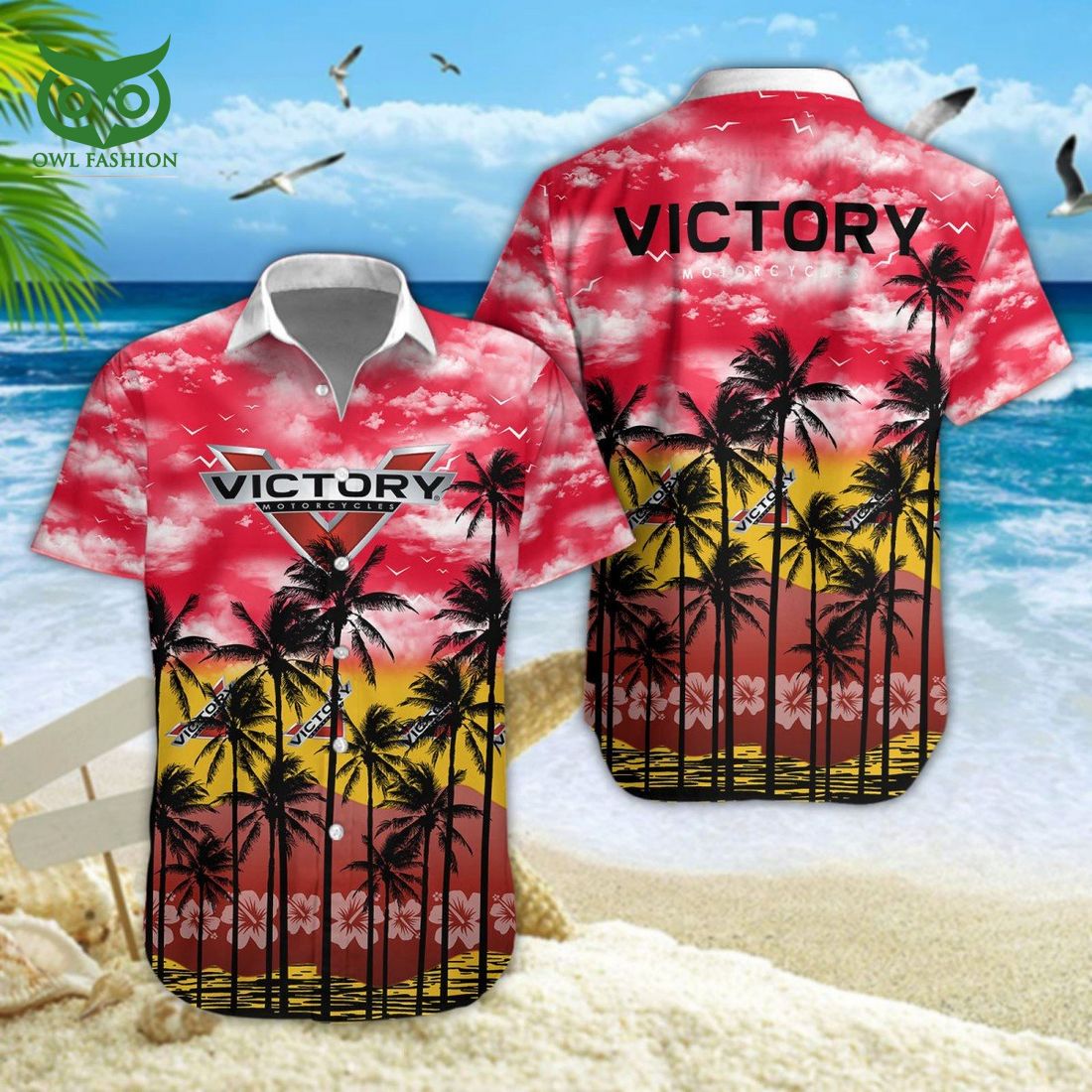 Victory Motorcycles Car Hawaiian Shirt Short