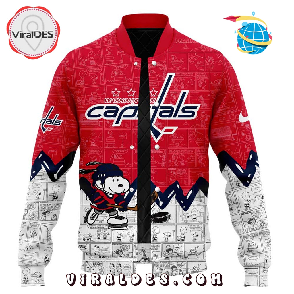 Washington Capitals 75th Anniversary of Peanuts Red Baseball Jacket