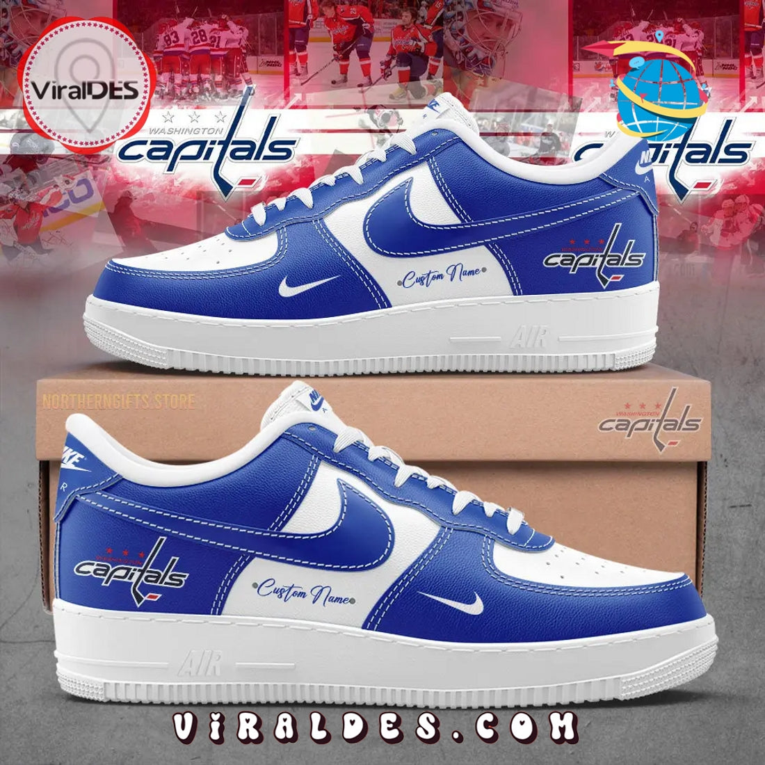 Washington Capitals Custom Name For Fans Air Force 1
