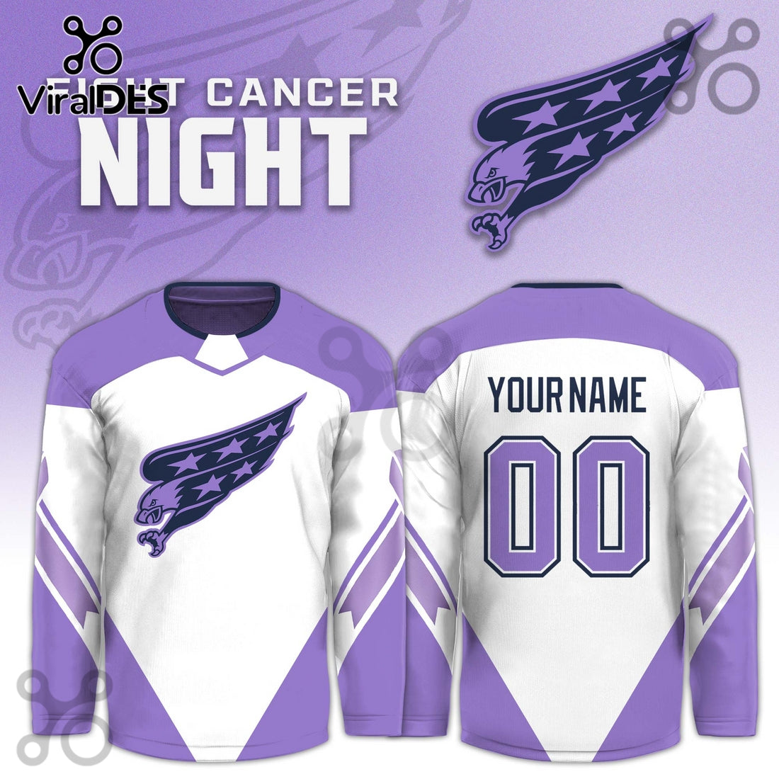 Washington Capitals Hockey Fights Cancer Purple Jersey Limited Edition