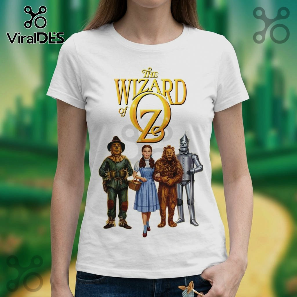 Wizard of Oz Graphic T-Shirt, Movie Scene Art, Dorothy & Friends Tee