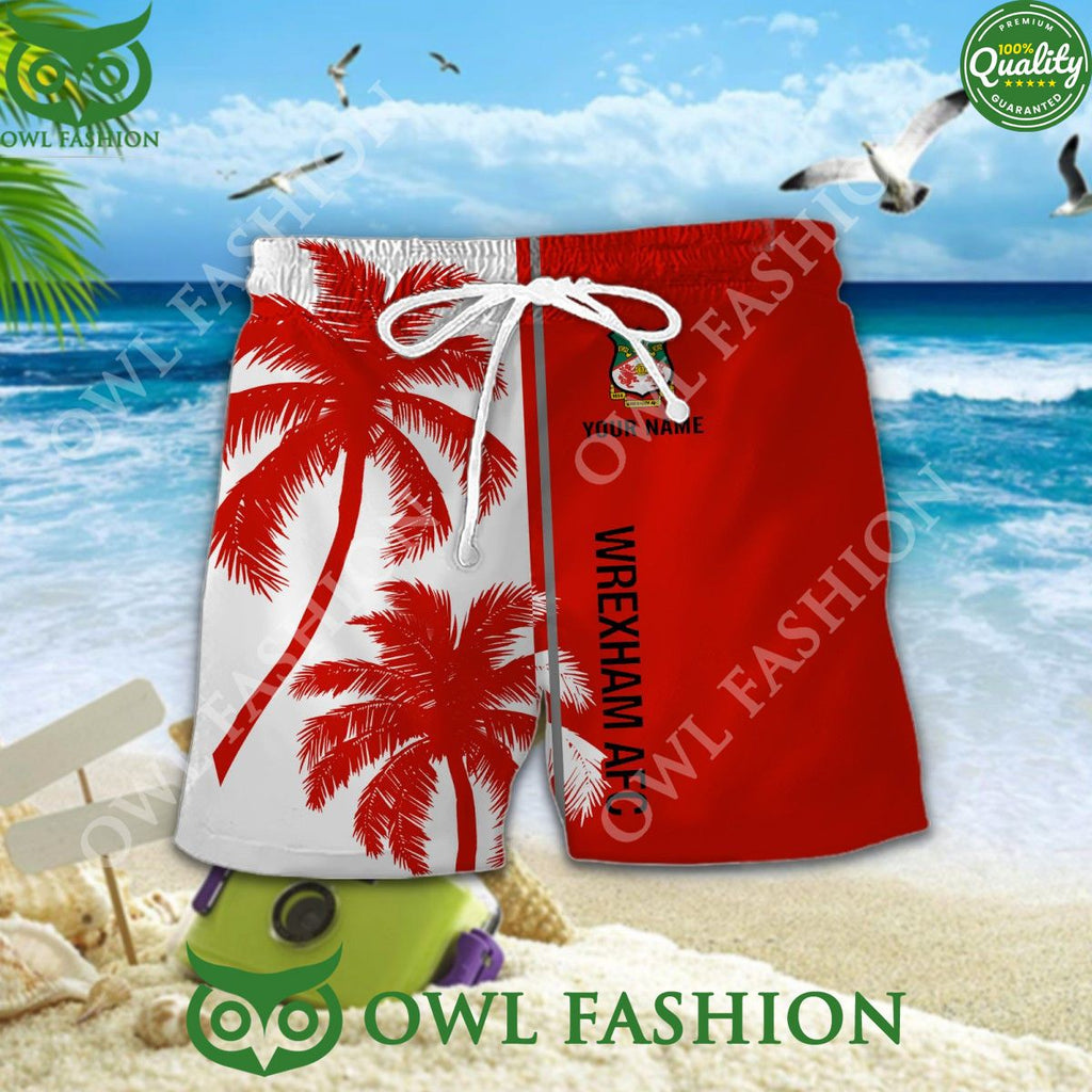 Wrexham AFC EFL Custom Coconut Tree Aloha Limited Hawaiian Shirt